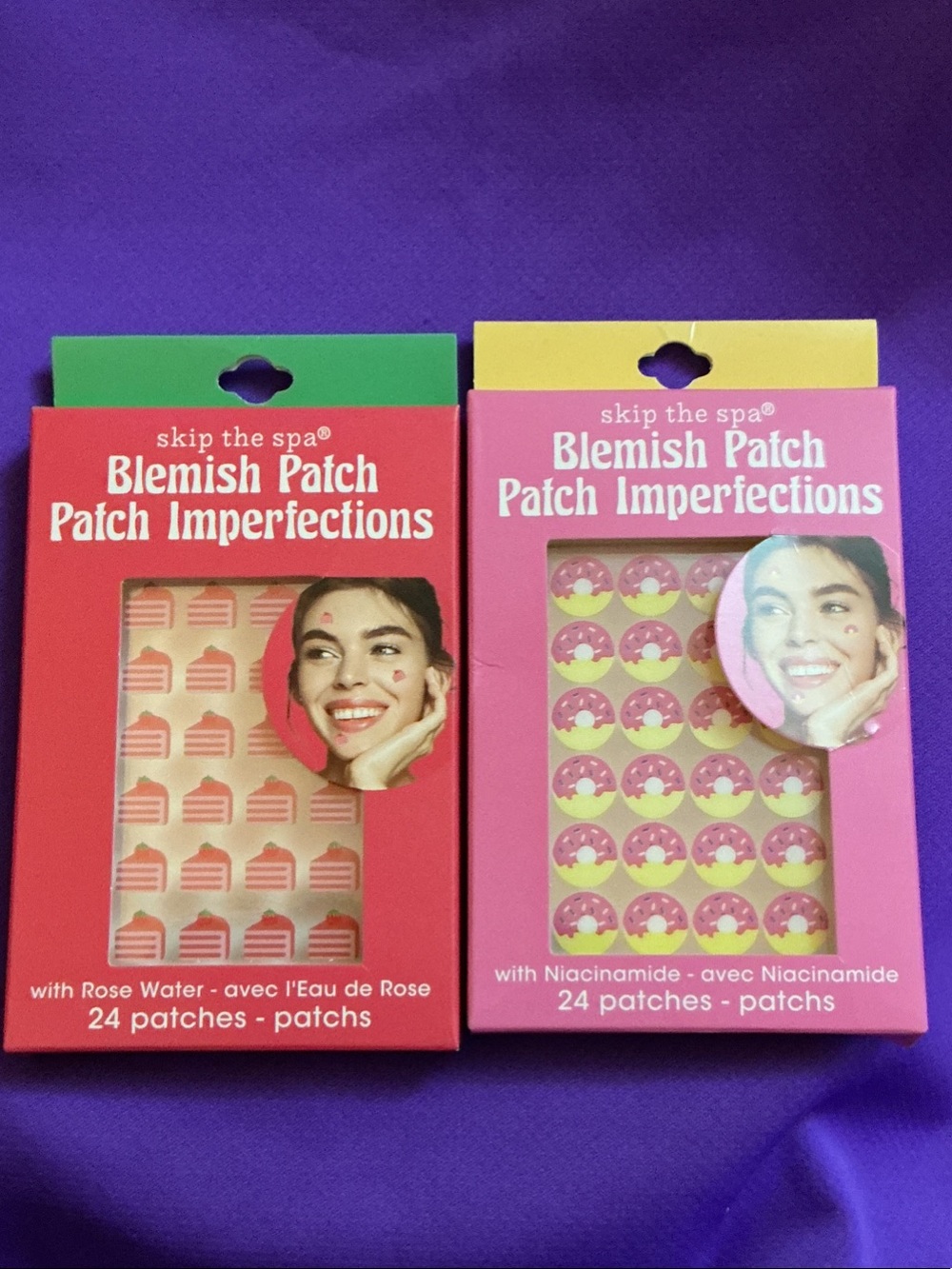 Skip The Spa Blemish Patch Duo in Pink, Red, Green & Yellow Packaging